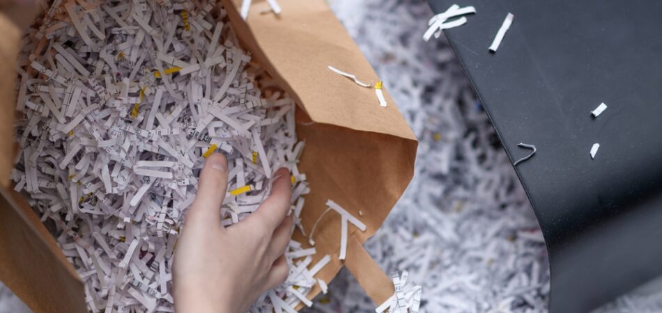 Throw,away,scattered,,damaged,,shredded,papers,,segregate,garbage,and,place